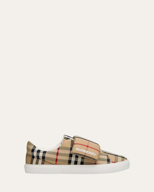 Kid's James Check-Print Sneakers, Toddlers/Kids